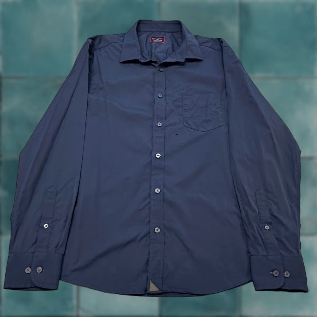 UNTUCKit UNTUCKit Gironde Navy Blue Mens XL Slim Fit Nylon Long Sleeve Button Up Shirt Size US XL / EU 56 / 4 - 1 Thumbnail