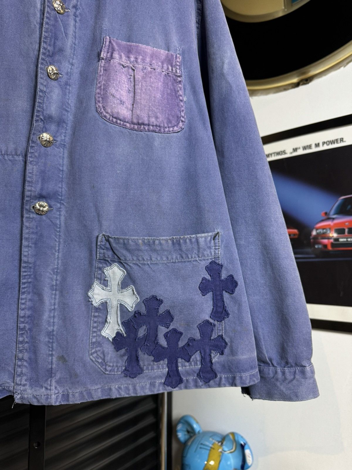 Chrome Hearts Chrome Hearts Cross Patch French Work Wear Jacket XL Size US XL / EU 56 / 4 - 8 Thumbnail