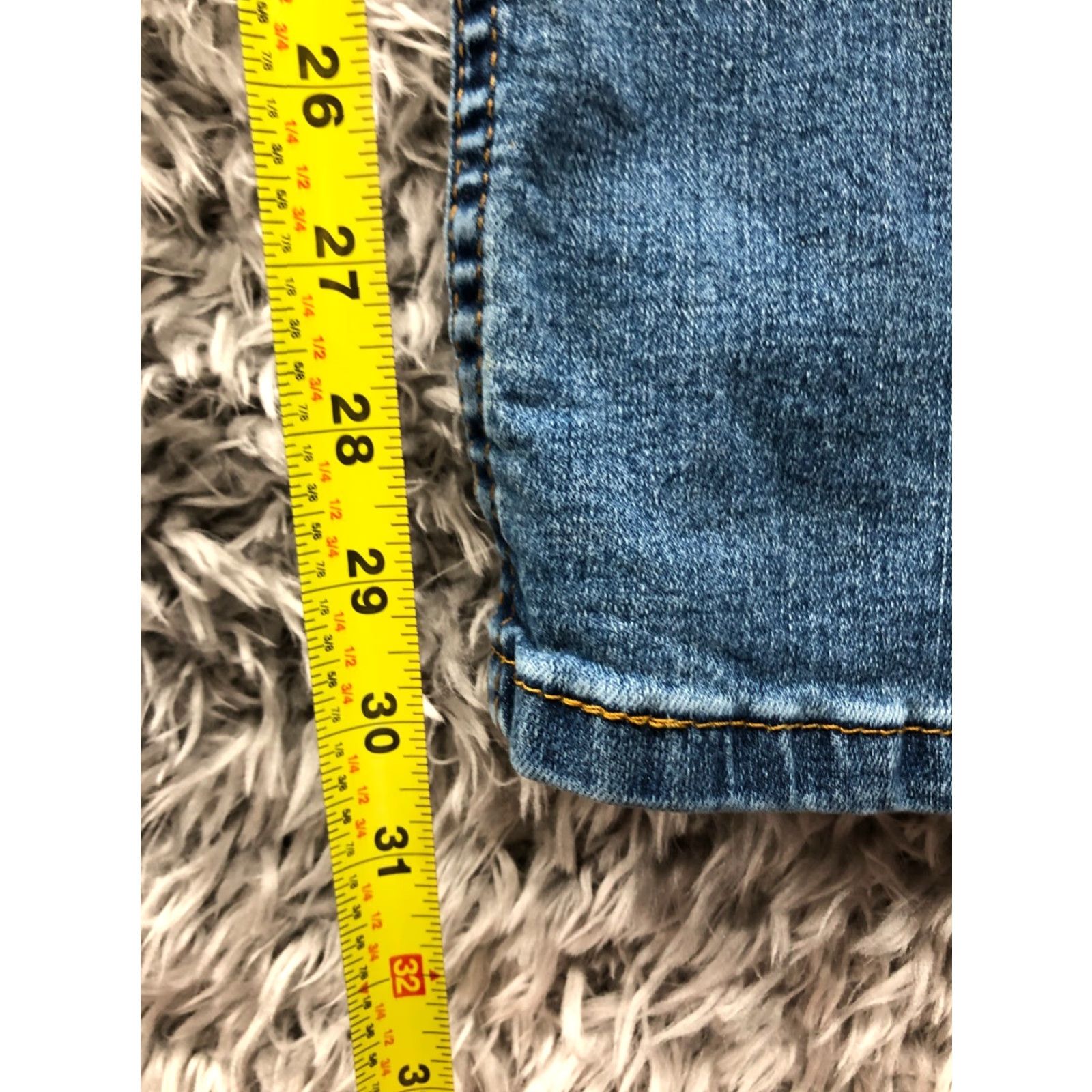George George Bootcut Jeans Mens Regular 40x32 Dark Blue Denim Gro nge Moderate 5-Pocket Belt Loops Mid Rise Straight Leg CI/USA Size US 40 / EU 56 - 3 Thumbnail