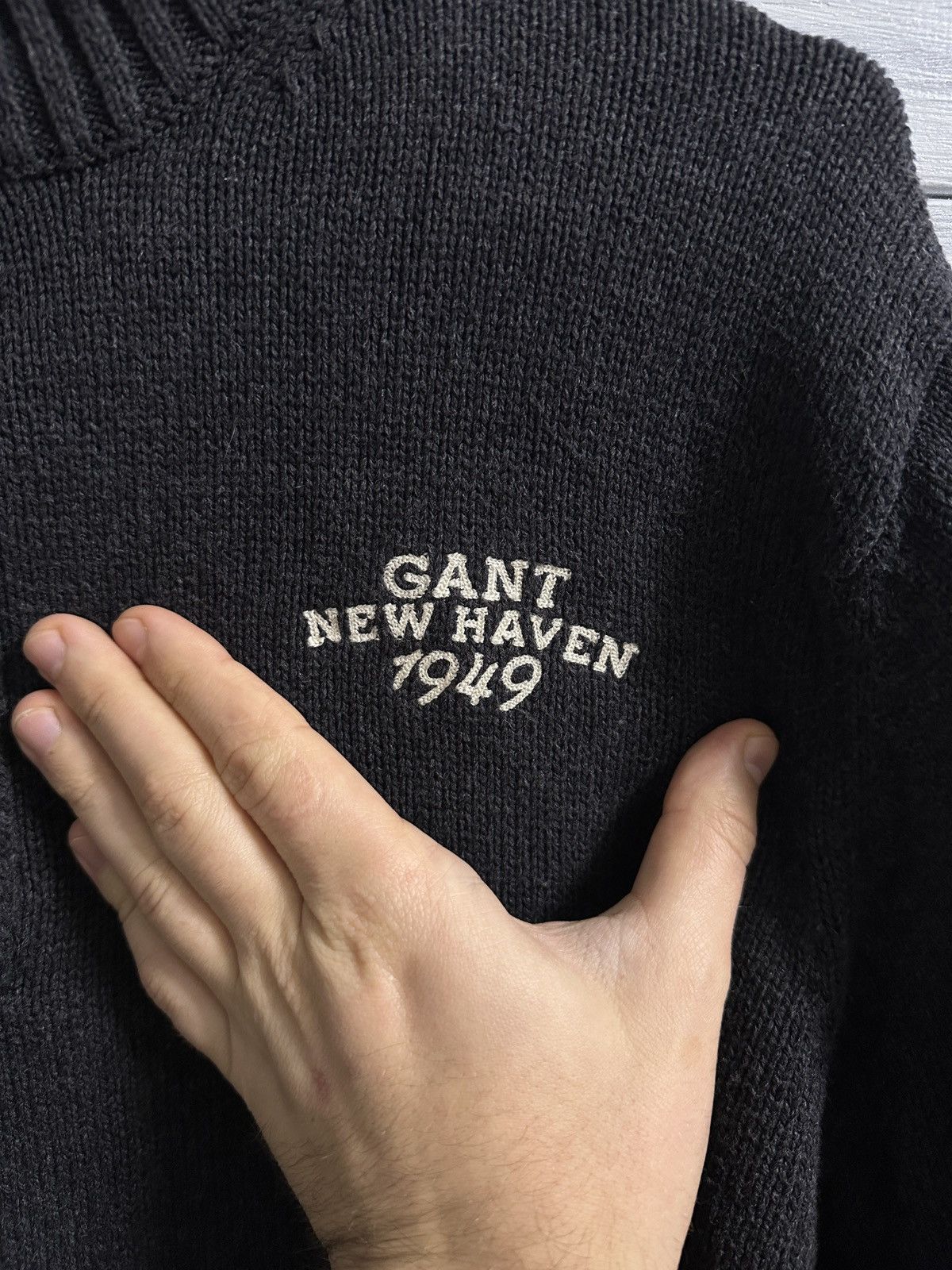 Gant Rare Vintage Knitted Zip Sweater Gant American Flag USA Size US L / EU 52-54 / 3 - 3 Thumbnail
