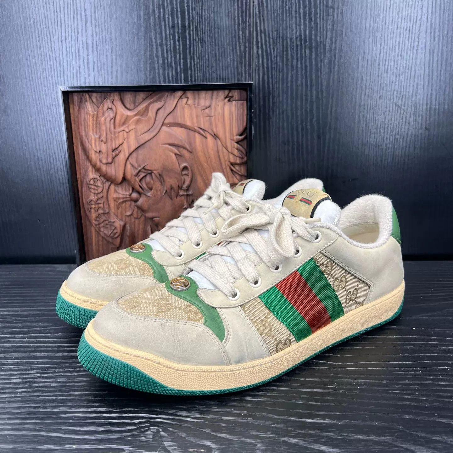 Gucci Gucci Dirty Sneakers Gray Green UK9/43 99New Box Size US 10 / EU 43 - 1 Thumbnail