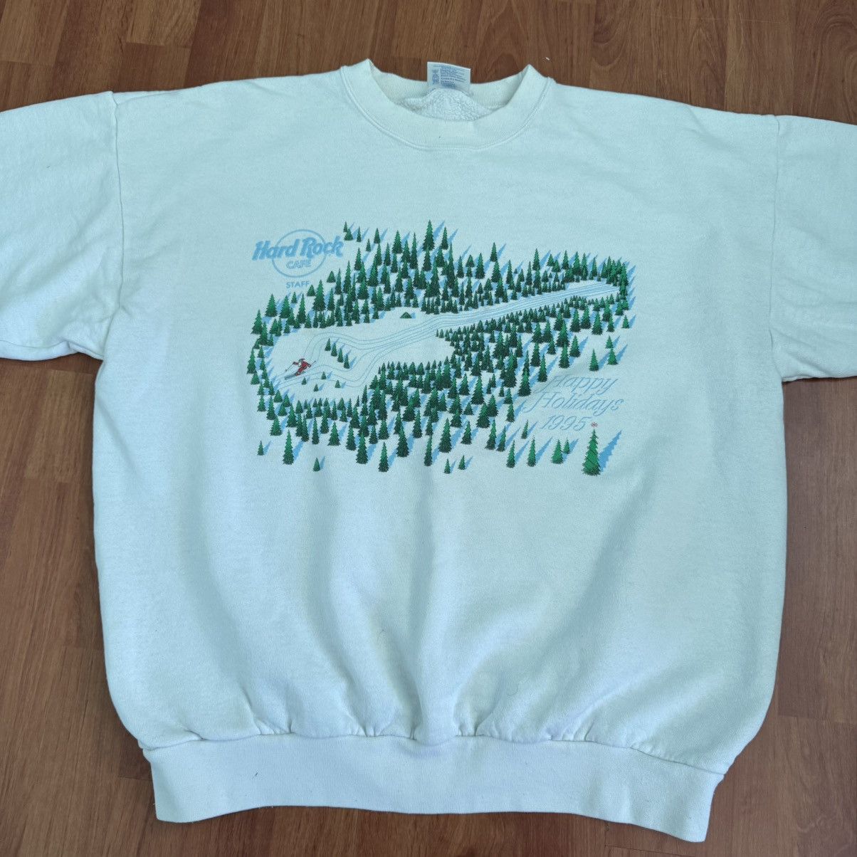 Hard Rock Cafe Vintage 90s Hard Rock Cafe Holiday Ski Sweatshirt Size US XL / EU 56 / 4 - 2 Thumbnail
