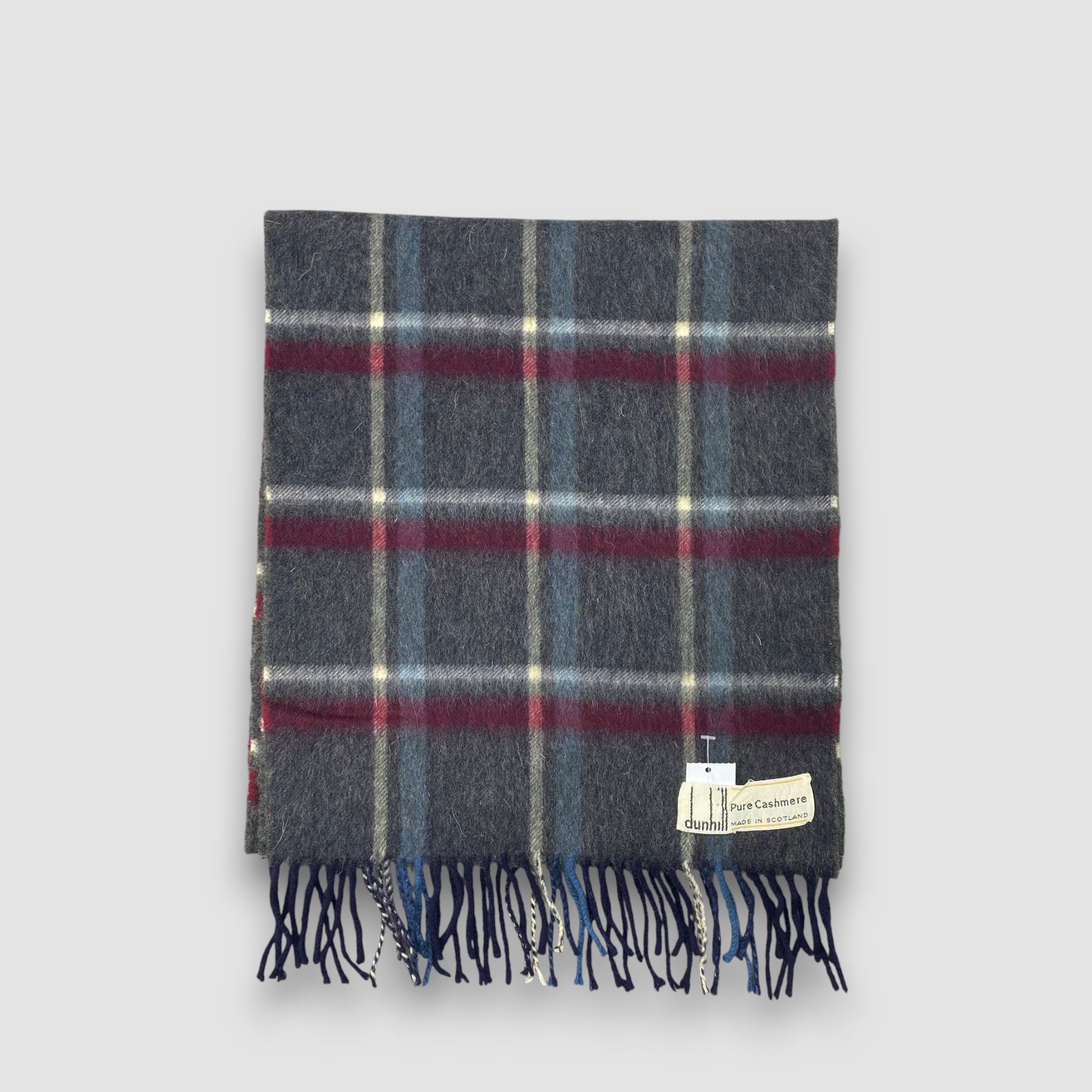 Alfred Dunhill Vintage Dunhill Scarf Muffler Wool Cashmere Plaid Scarves Size ONE SIZE - 2 Thumbnail