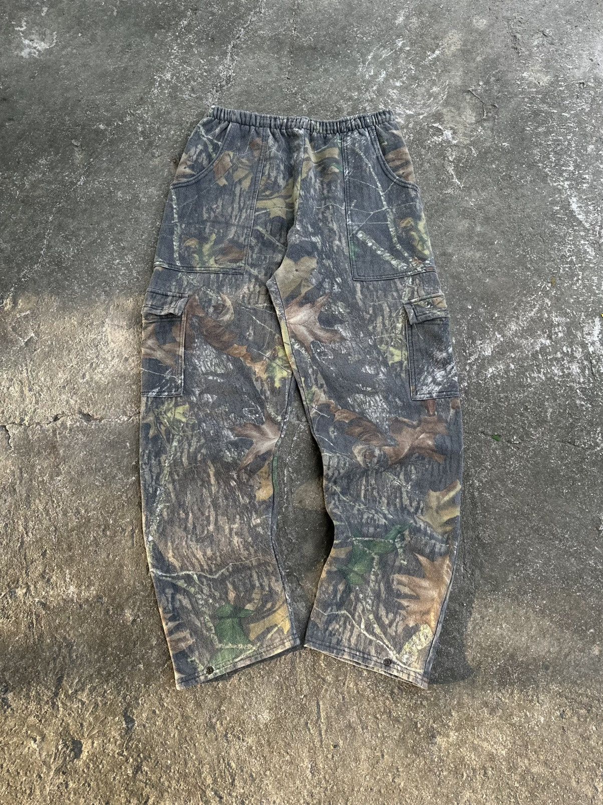 Jerzees (Freesize) Crazy Vintage Y2K Faded Camo Baggy Sweatpants Size US 32 / EU 48 - 2 Thumbnail