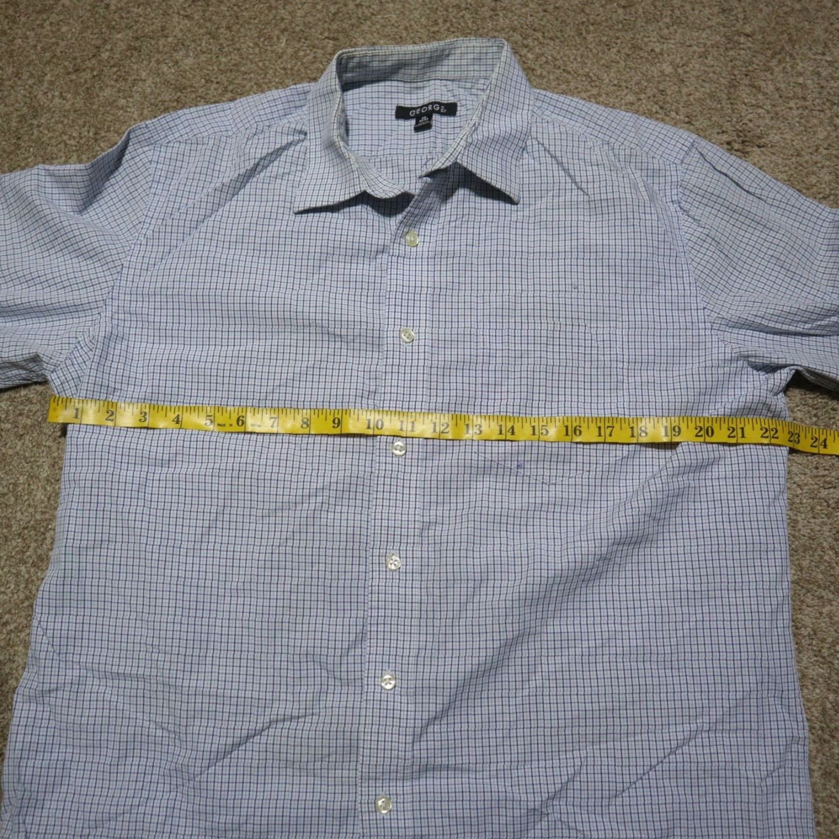 George VINTAGE George Checked Shirt Button-Up Long Sleeve Adult Men Size L Blue Classic 90s Size US L / EU 52-54 / 3 - 4 Thumbnail