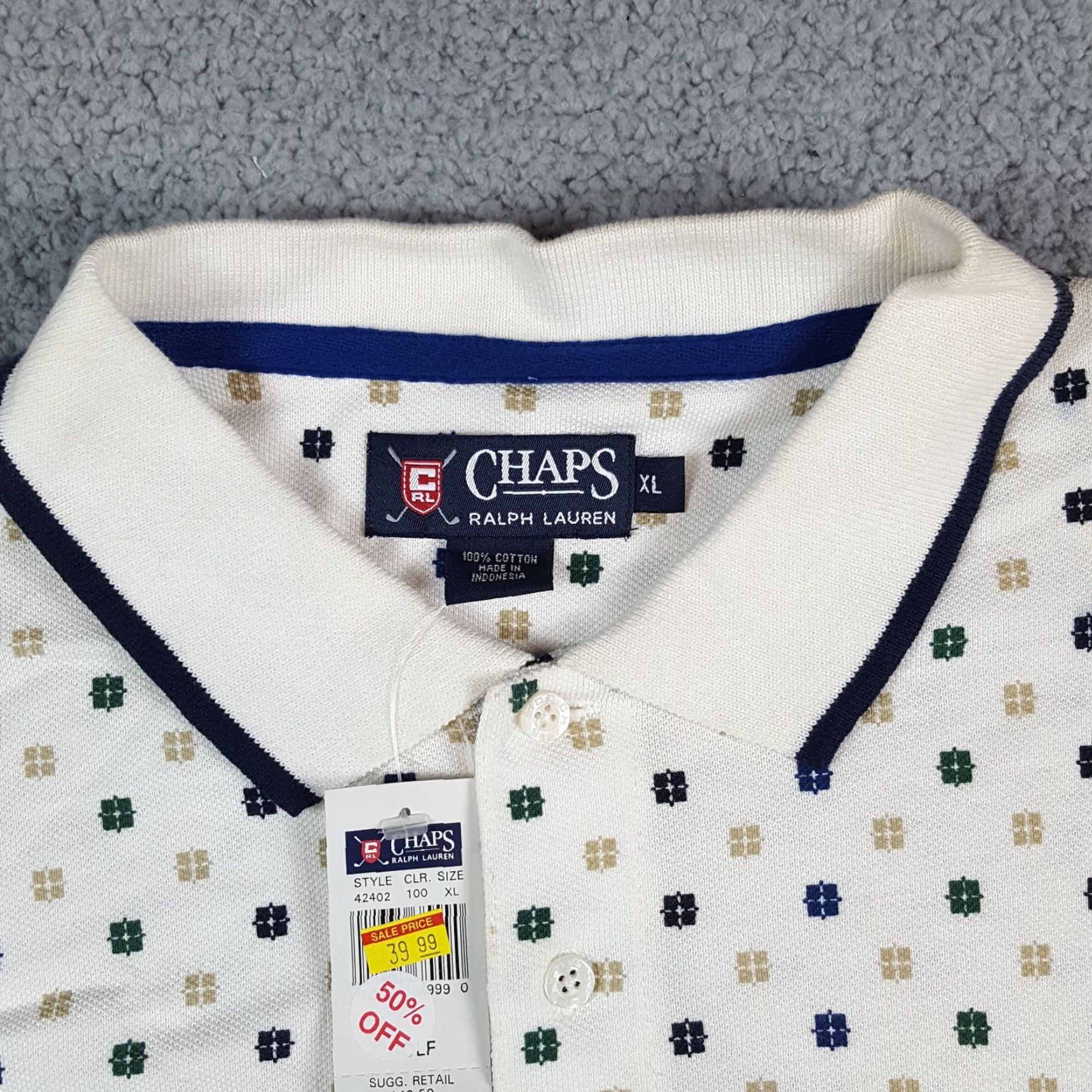 Ralph Lauren VINTAGE Ralph Lauren Chaps Polo Shirt Shield Golf XL White Short Sleeve Collared Polo Shirt Size US XL / EU 56 / 4 - 3 Thumbnail