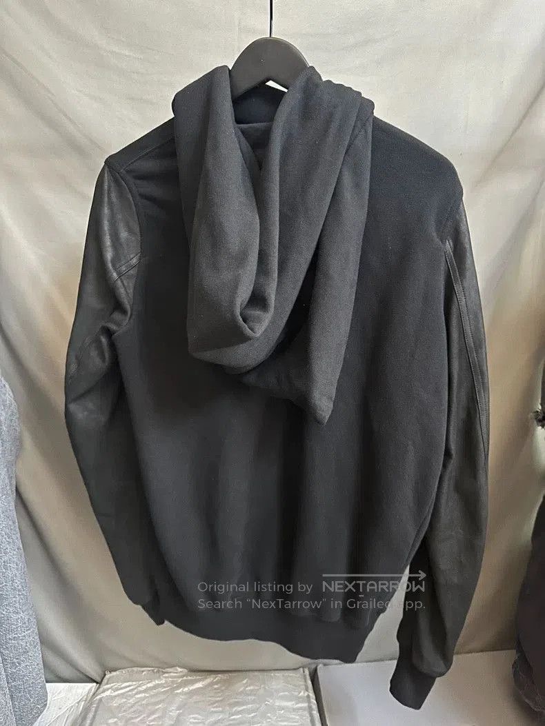 Rick Owens Rick Owens leather sleeve wizard hoodie . Size US S / EU 44-46 / 1 - 2 Thumbnail
