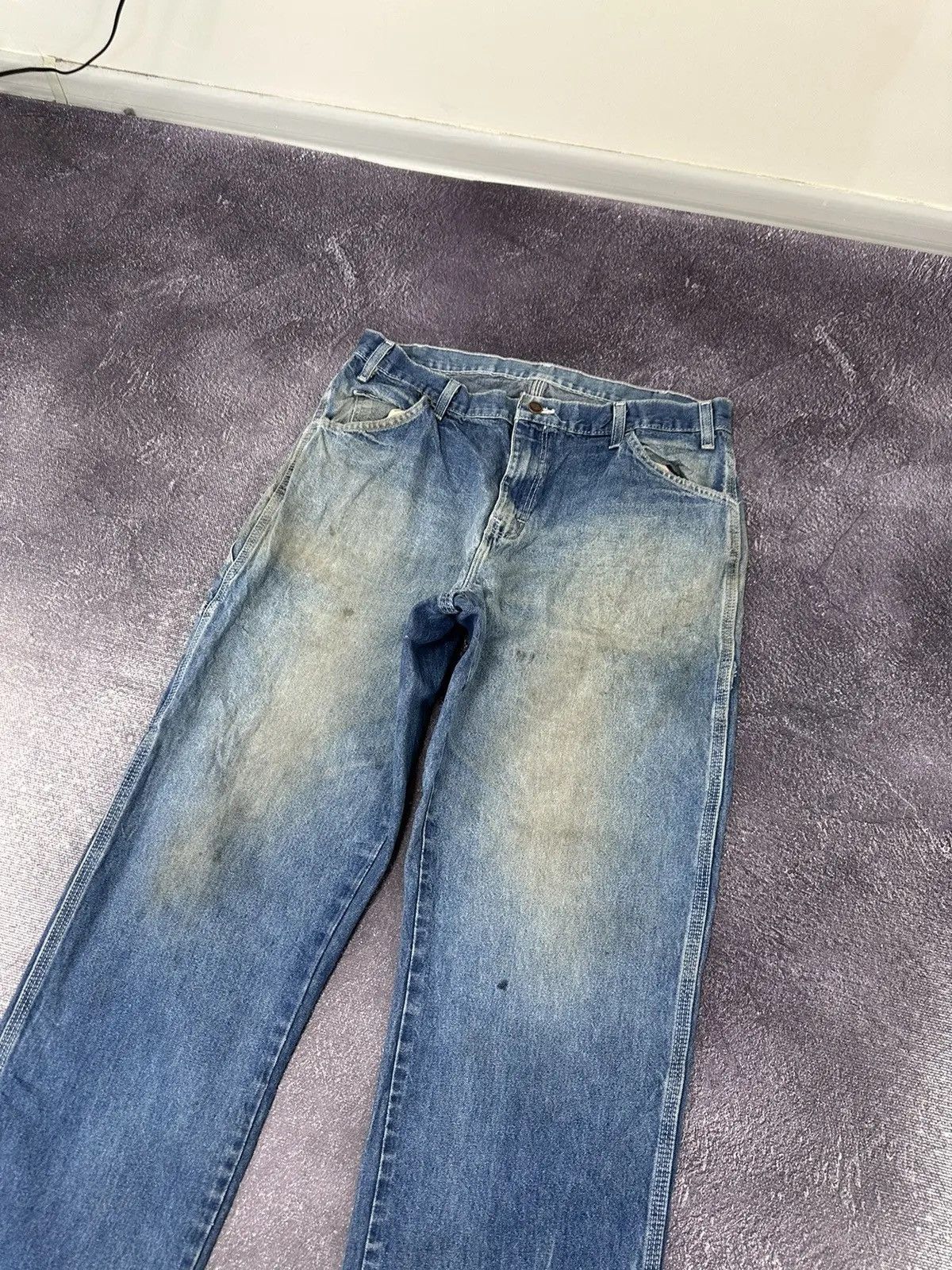 Dickies × Vintage Vintage 90s Dickies Faded Blue Denim Work Baggy Jeans Size US 34 / EU 50 - 11 Thumbnail