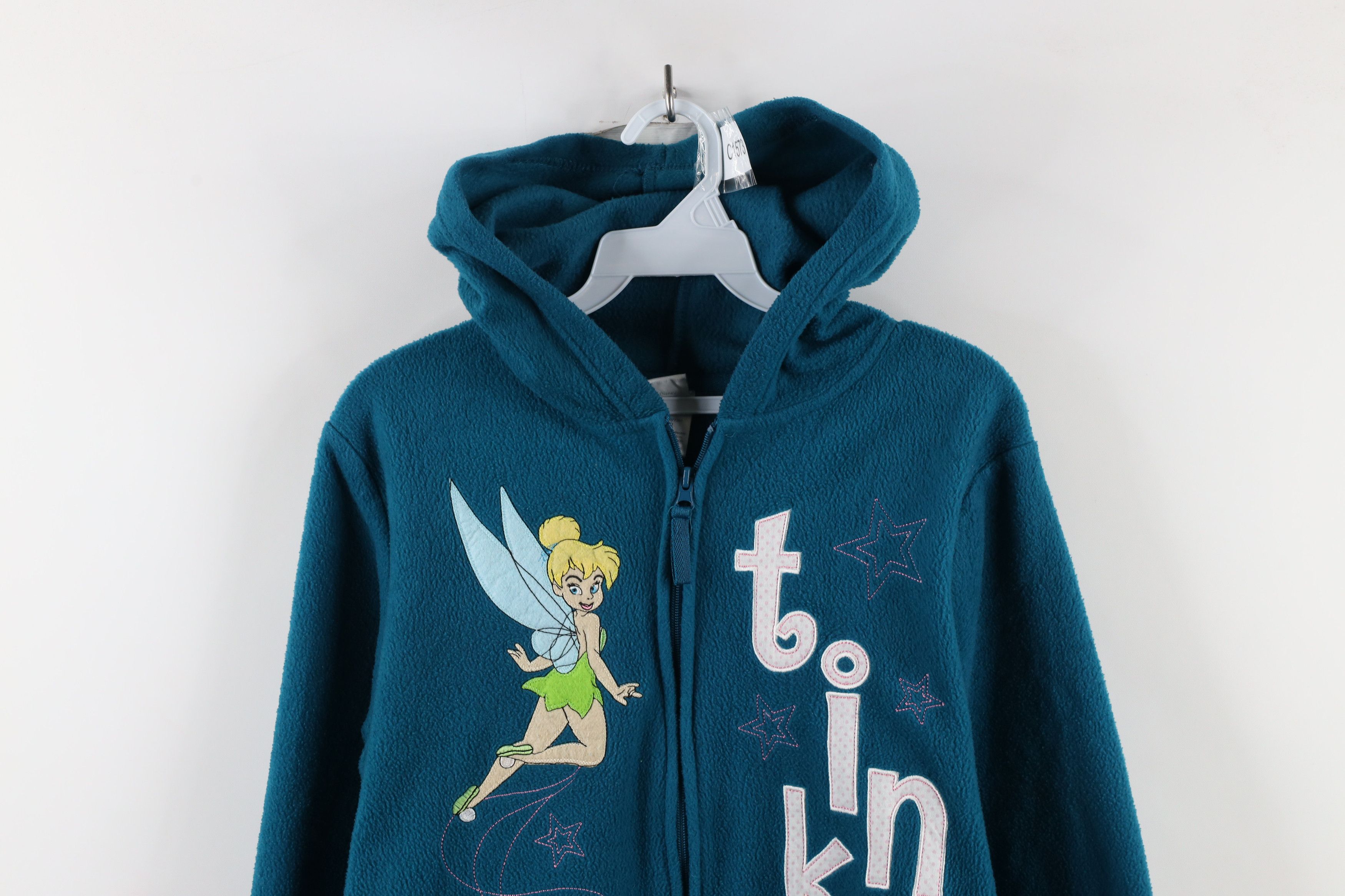 Disney × Vintage Vintage Disney Spell Out Tinker Bell Full Zip Fleece Hoodie Size L / US 10 / IT 46 - 2 Thumbnail