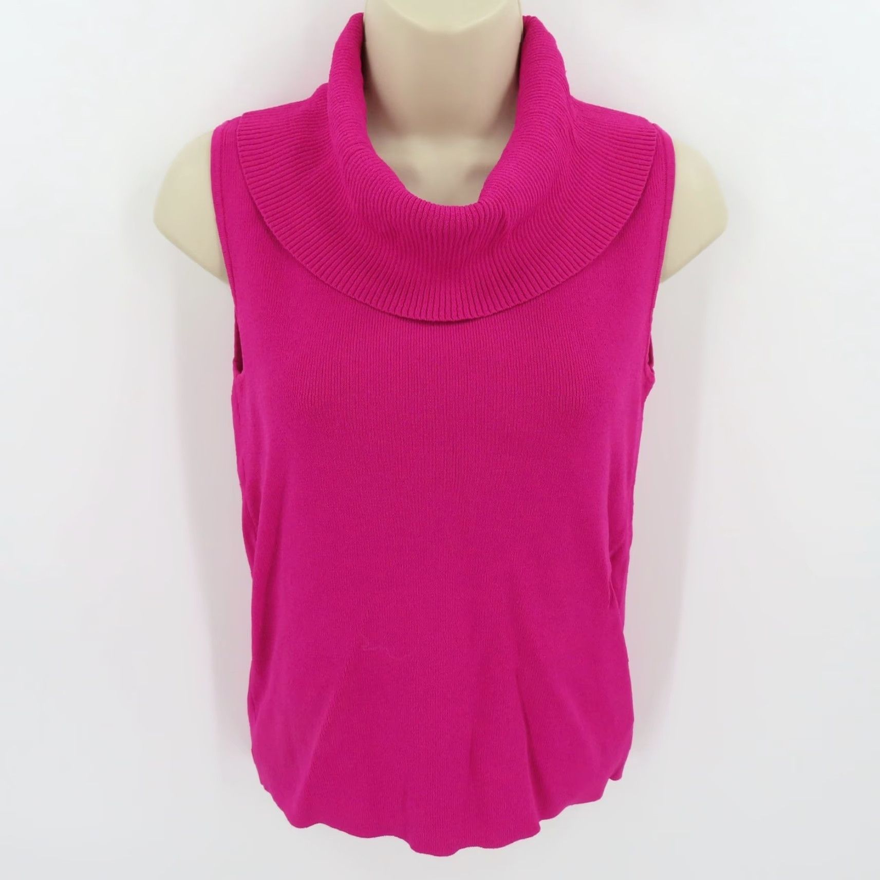 Vintage Norton McNaughton Womens Small Pink Ribbed Cowl Neck Sleeveless Sweater Shirt Size S / US 4 / IT 40 - 7 Thumbnail