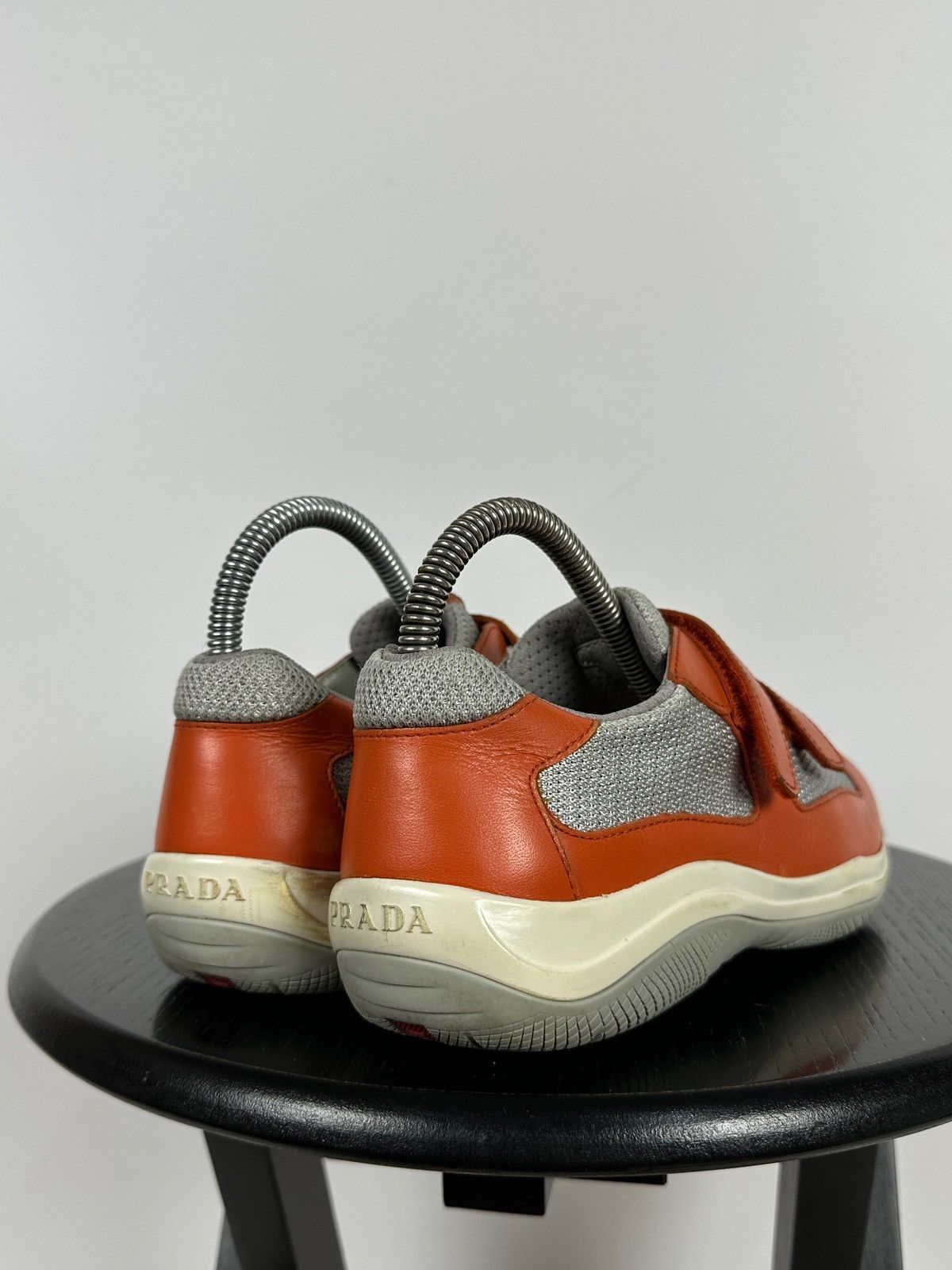 Prada Vintage Prada America’s Cup Orange Leather Sneakers Size US 5 / IT 35 - 6 Thumbnail