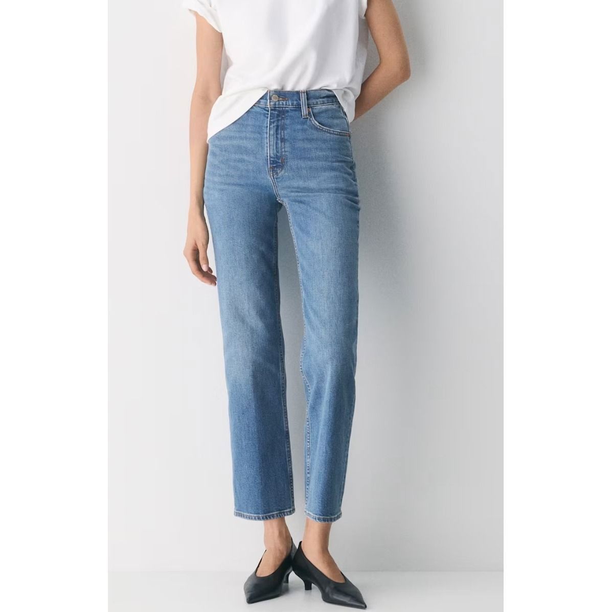Aritzia Denim Forum The Arlo Hi-Rise Straight Jean Blue Deni, Women's