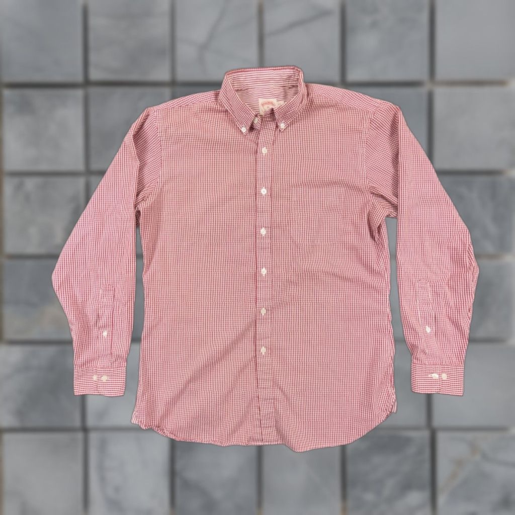 Brooks Brothers Brooks Brothers Shirt Mens Medium Red Button-Down Gingham Check Business Workwear All-Season 90s/Preppy Style Mens Medium Red Size US M / EU 48-50 / 2 - 1 Thumbnail
