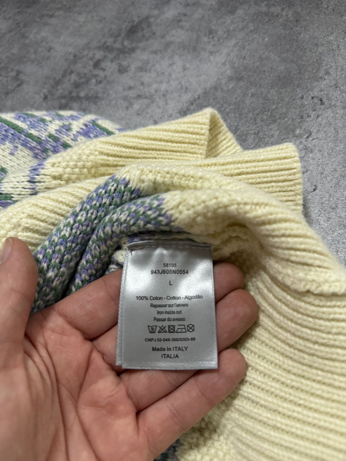 Designer × Vintage Di*r Monogram Vintage Boxy Sweathsirt sweater knitwear rare Size US L / EU 52-54 / 3 - 4 Thumbnail