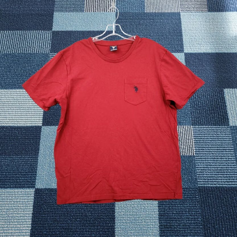 Vintage US Polo Assn. Shirt Mens L Red Basic Crew Neck Short Sleeves Cotton Size US L / EU 52-54 / 3 - 1 Thumbnail