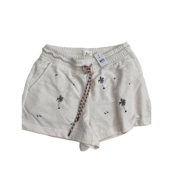 Lou & Grey Lou & Grey Paradise Palm Cozy Cotton Terry Shorts Embroidere Size 28" / US 6 / IT 42 - 4 Thumbnail