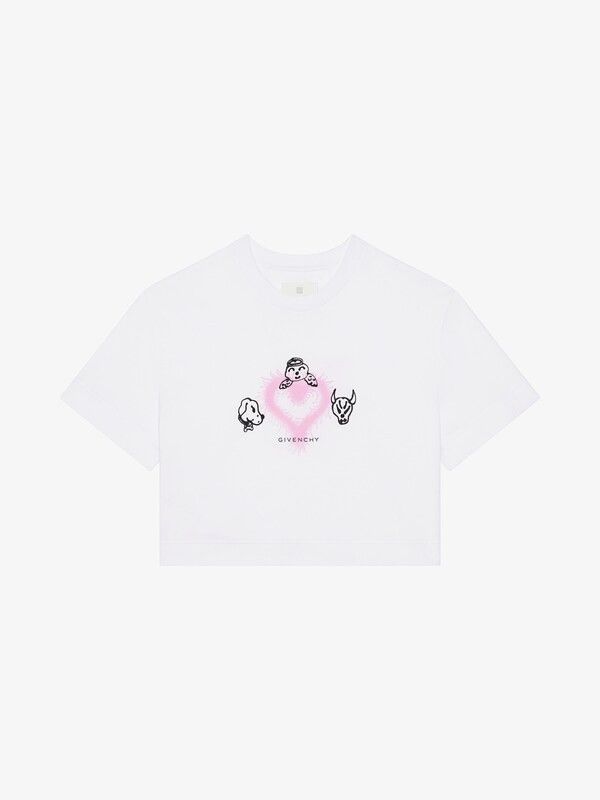 Givenchy o1srvl11e1124 Cropped Masculine T-Shirt in White Size S / US 4 / IT 40 - 1 Thumbnail
