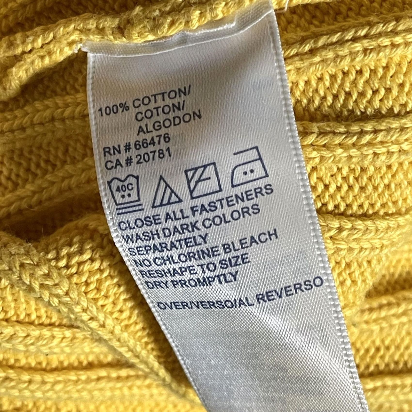 Tommy Hilfiger VINTAGE Tommy Hilfiger Sweater Womens XL Yellow Full Zip Mock Neck Knit Cotton Size XL / US 12-14 / IT 48-50 - 7 Thumbnail