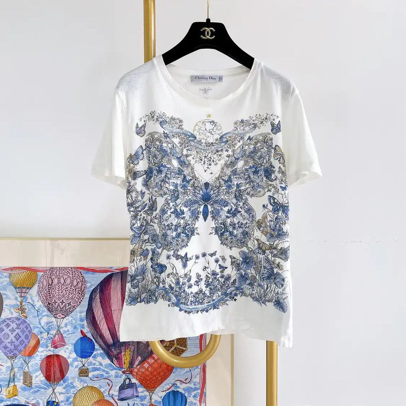 Dior Dior Floral Print Summer T-Shirt for Women 0089 Size XS / US 0-2 / IT 36-38 - 1 Thumbnail