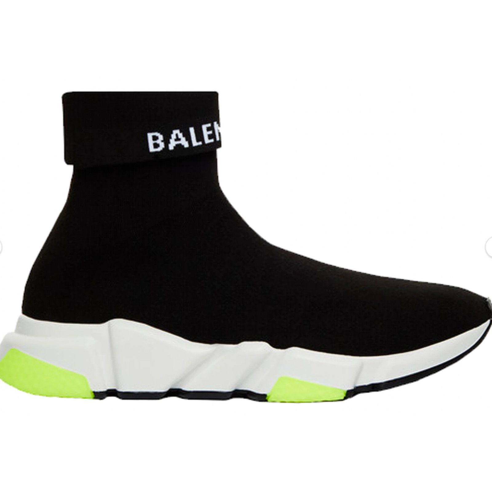 Balenciaga Balenciaga Mens Sock Speed Black White Yellow Logo Size US 10 / EU 43 - 1 Thumbnail