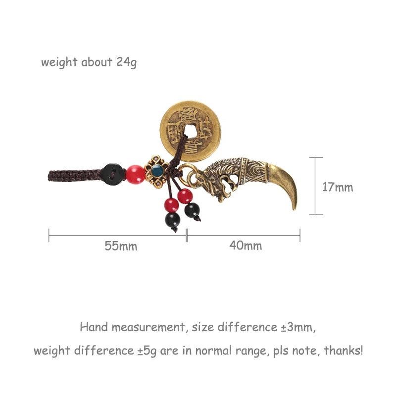 Other Lucky Wolf Teeth Keyring Car Keychain Brass Hanging Charms Size ONE SIZE - 4 Thumbnail