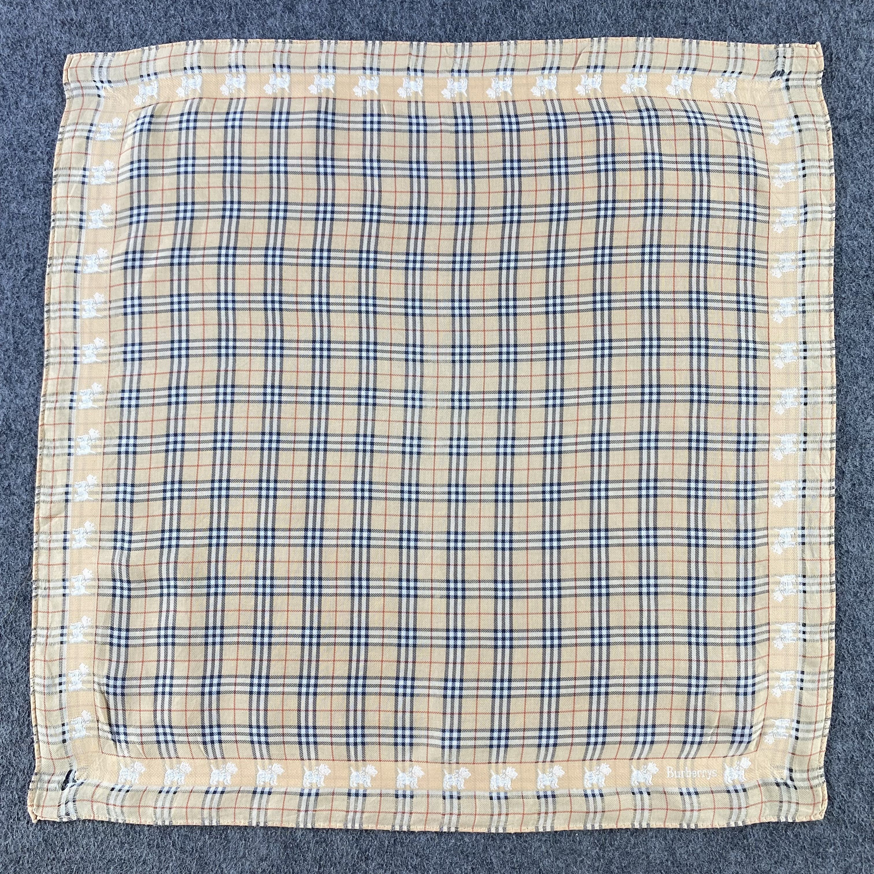 Burberry × Vintage Burberry Handkerchief/Neckerchief/Bandana HC615 Size ONE SIZE - 1 Thumbnail
