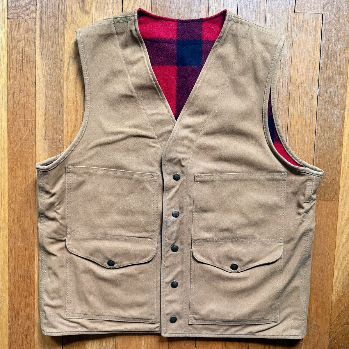 Filson Rare C.C. Filson Reversible Tin Cloth And Wool Cruiser Vest Size US M / EU 48-50 / 2 - 1 Thumbnail