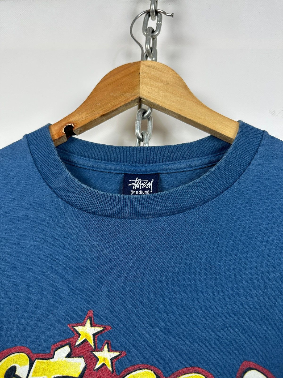 Stussy 00s Vintage Stussy Graphic Logo Single Stitch Blue T-Shirt Size US M / EU 48-50 / 2 - 15 Thumbnail