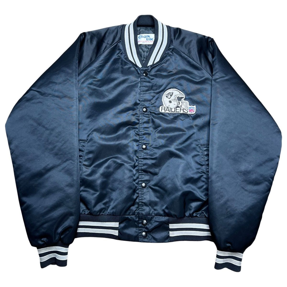 Chalk Line Vintage 80s Raiders Football Helmet Chalk Line Satin Jacket Size US L / EU 52-54 / 3 - 1 Thumbnail
