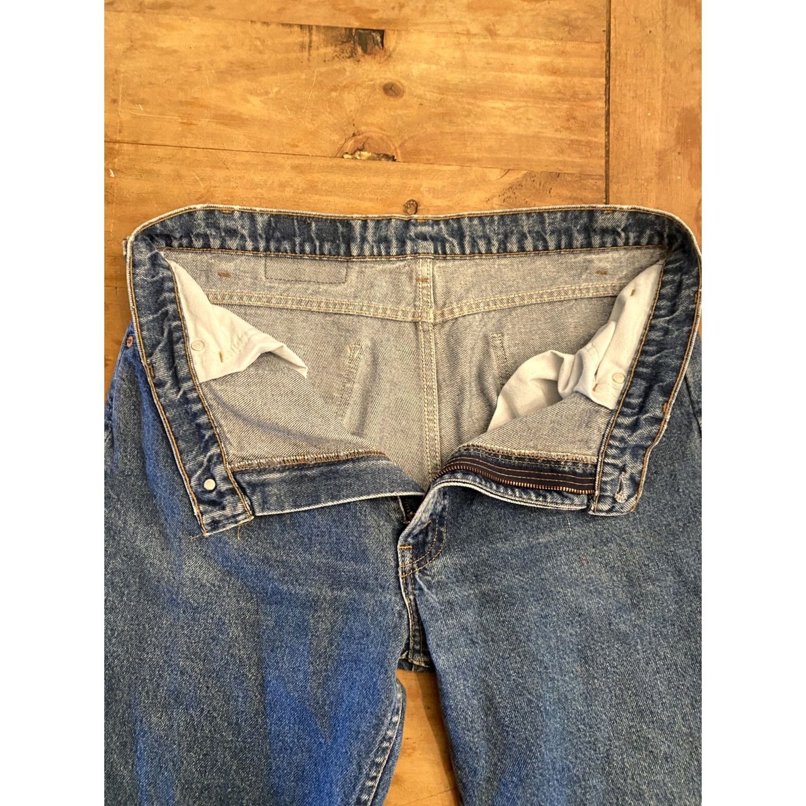 Levi's VINTAGE Levi's 505 Jeans Orange Tab Dark Wash Straight 36 X 32 Mens Denim 90s Levi's 505 Series Jeans Size US 36 / EU 52 - 3 Thumbnail