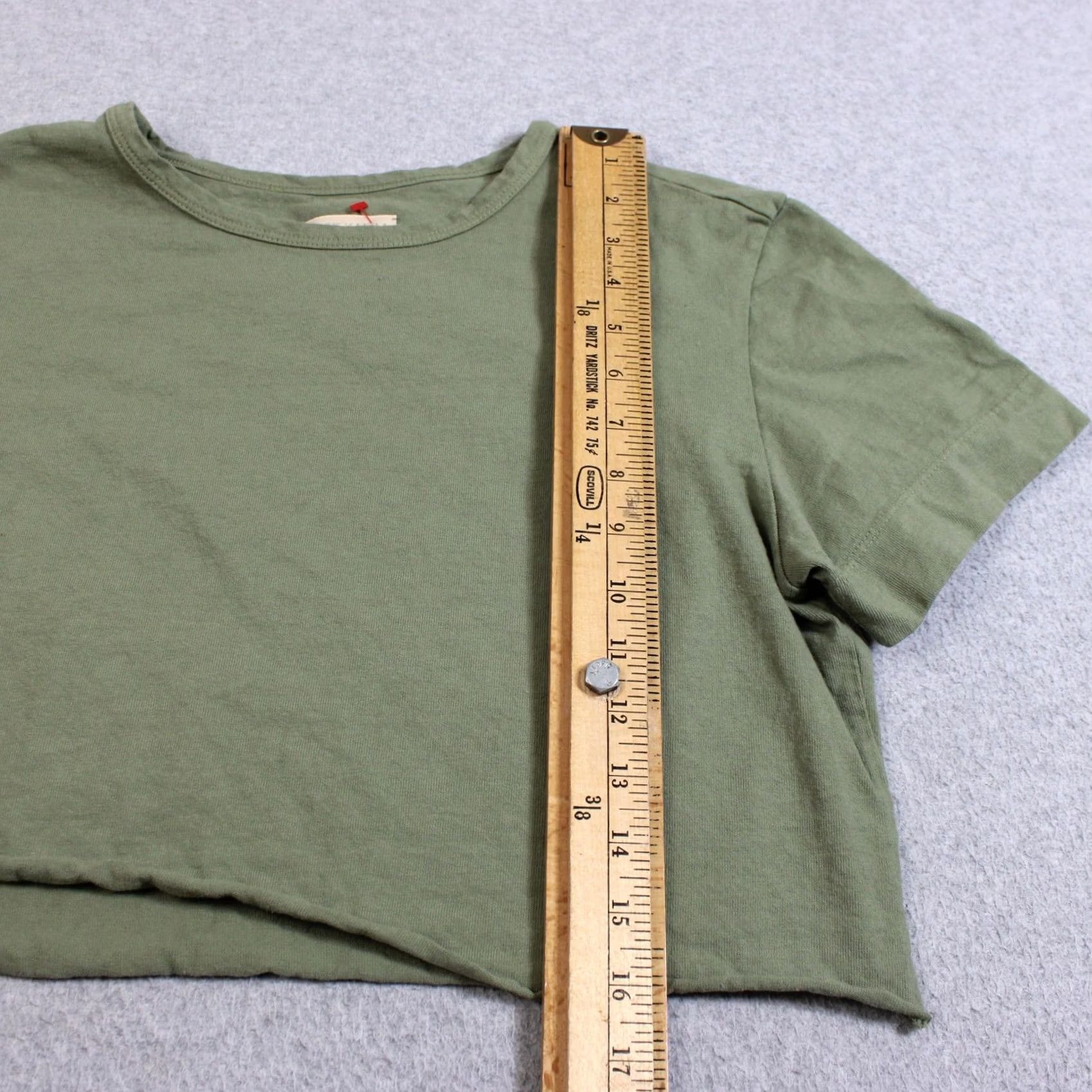 Jesse Kamm Jesse Kamm Shirt Women Medium Green Cropped Tee Jersey Boxy Minimalist Capsule Size M / US 6-8 / IT 42-44 - 6 Thumbnail