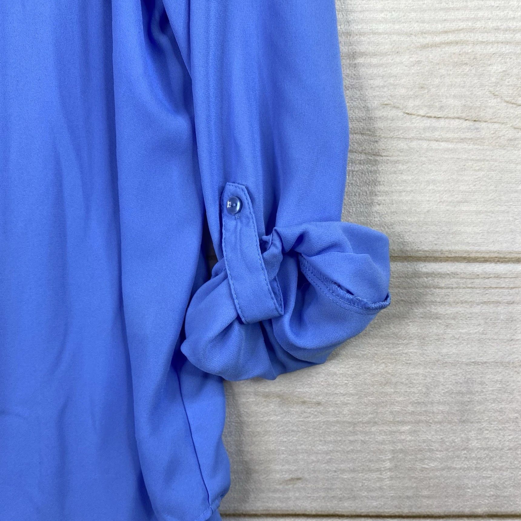 Avenue Avenue Blouse Womens 14/16 Blue 1/4 Zip Roll Tab Sleeve Pockets Lightweight Pullove Size XXL / US 16-18 / IT 52-54 - 4 Thumbnail