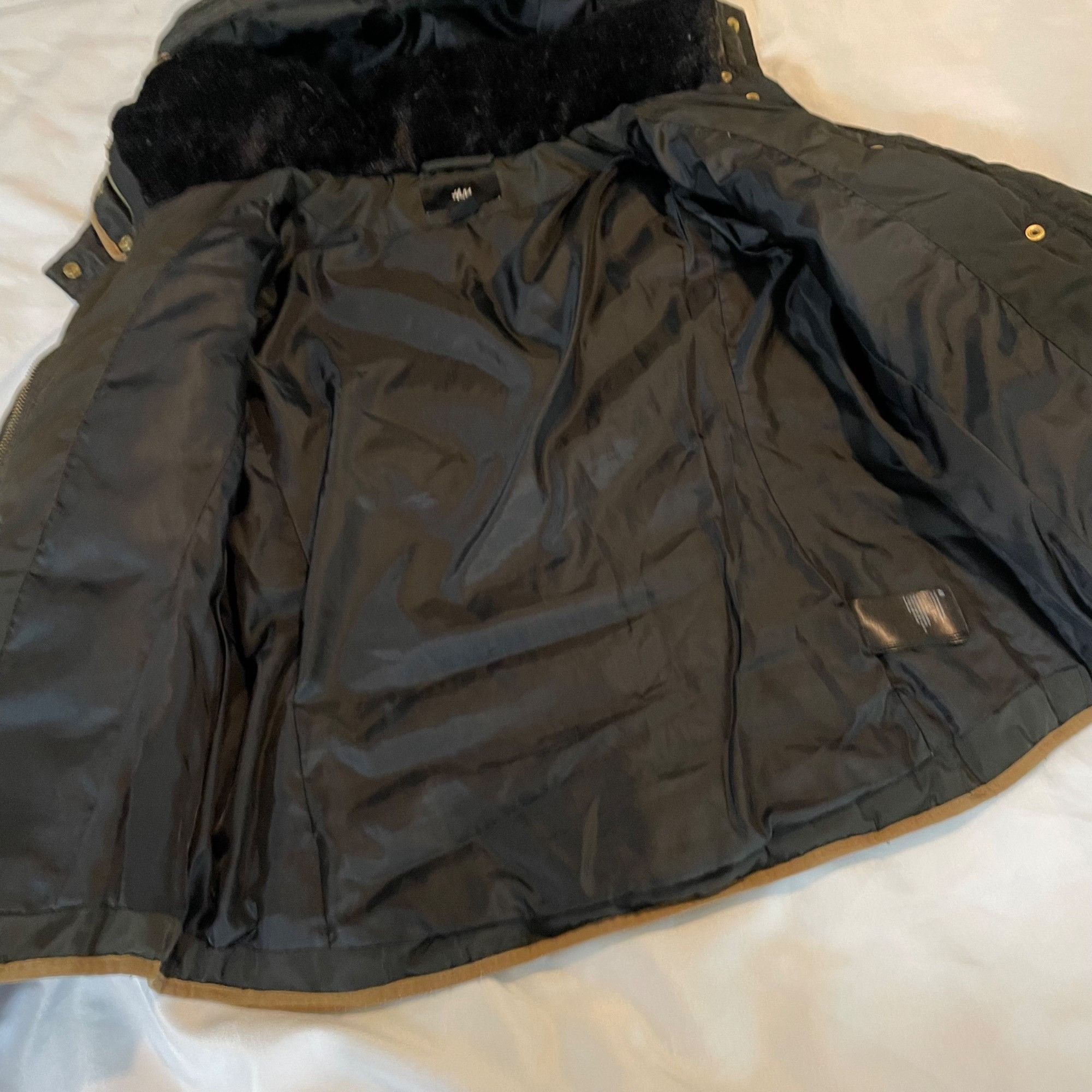 H&M H&M Brown Hooded Women size 6 Down Puffer Jacket With Tan Tr Size M / US 6-8 / IT 42-44 - 8 Thumbnail