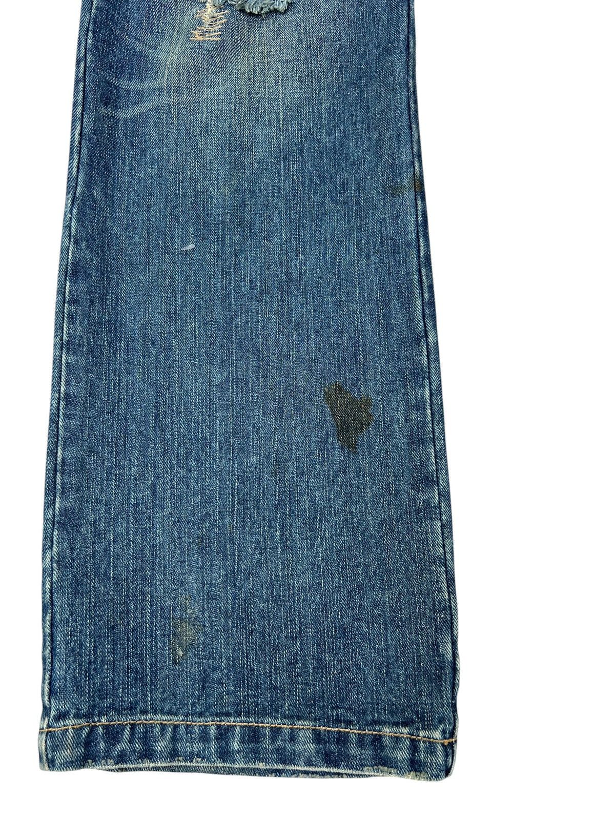 Vintage Dirty Mud Japan Brand Rips Eagle Embroidery Distress Jeans Size US 31 - 8 Thumbnail