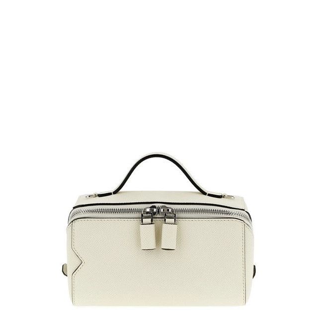VALEXTRA V-Line White Top Handle Bag New And Authentic