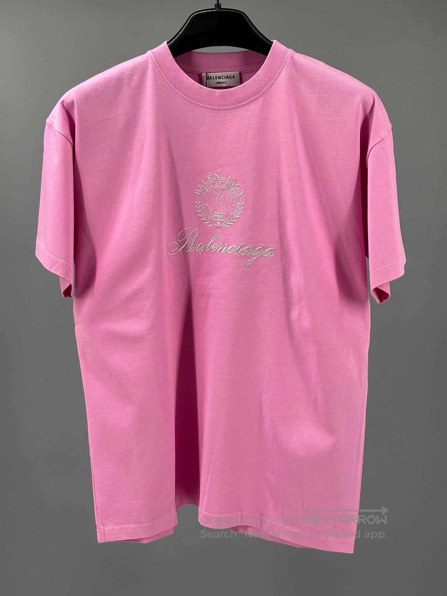 Balenciaga balenciaga pink t-shirt with logo embroidery. Size US XS / EU 42 / 0 - 1 Thumbnail