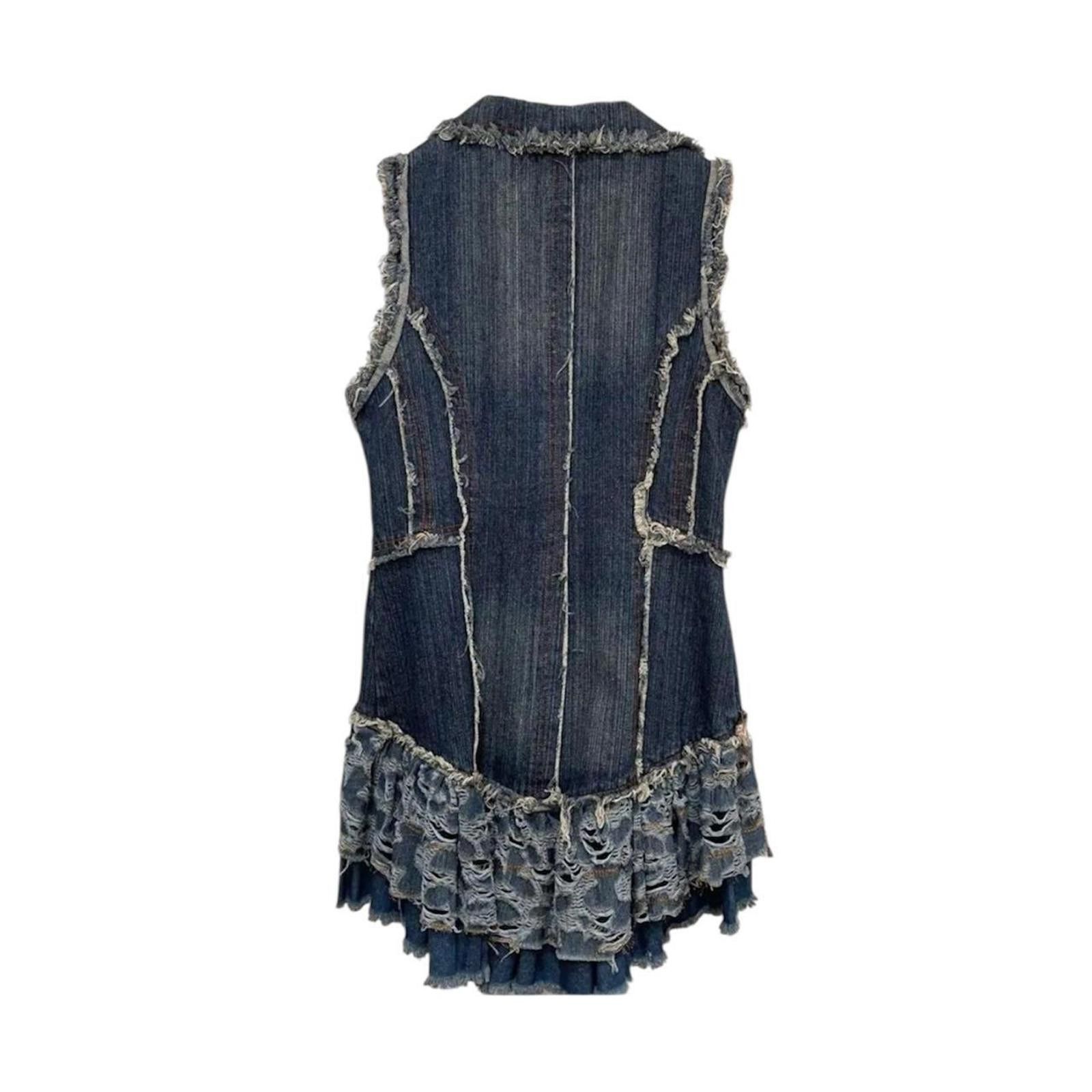 Other Denim fringe and frill 2000s whimsy goth vintage vest Size XS / US 0-2 / IT 36-38 - 3 Thumbnail