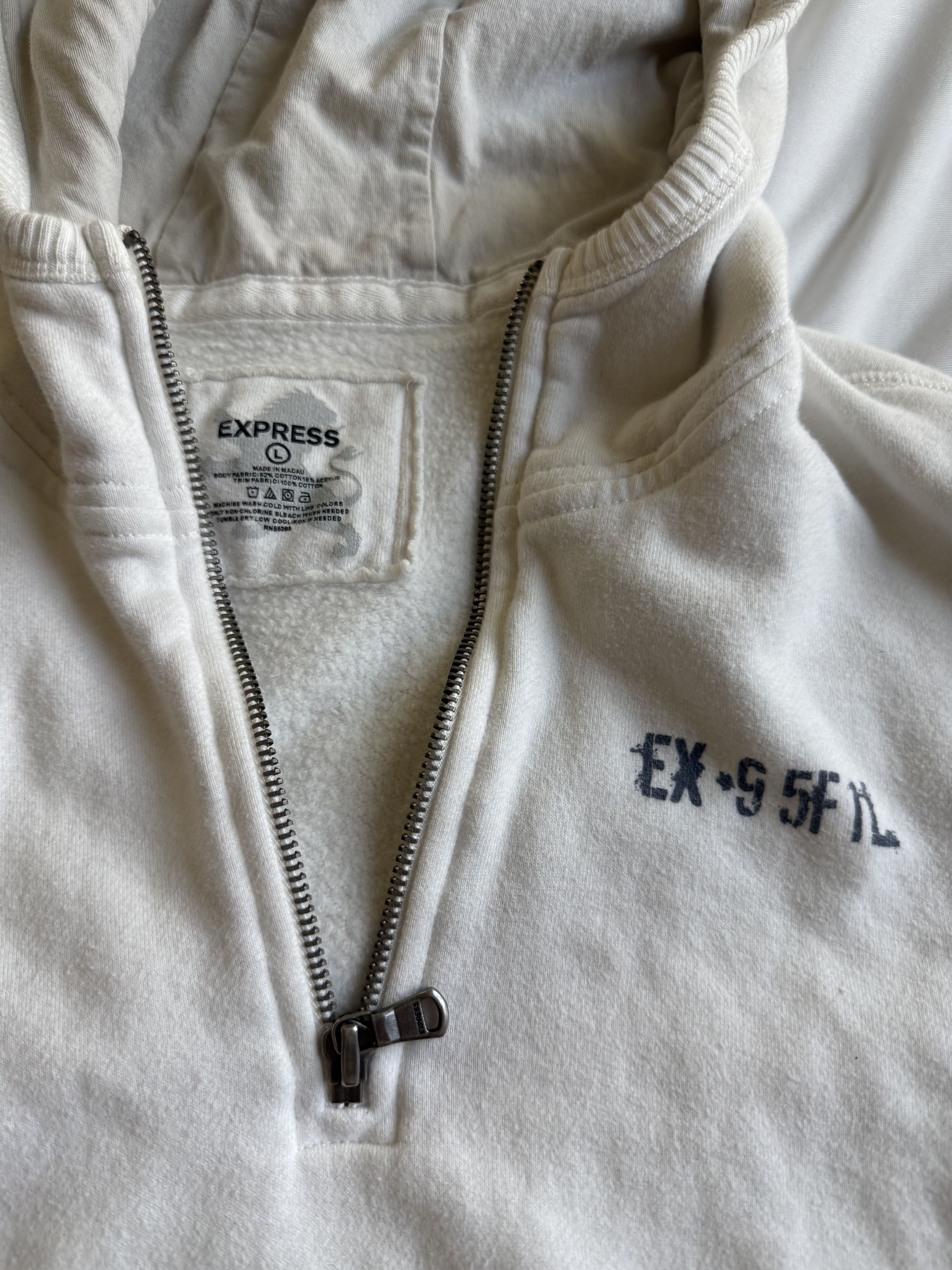 Express Express Quarter zip Hoodie Large white $98 Size US L / EU 52-54 / 3 - 2 Thumbnail