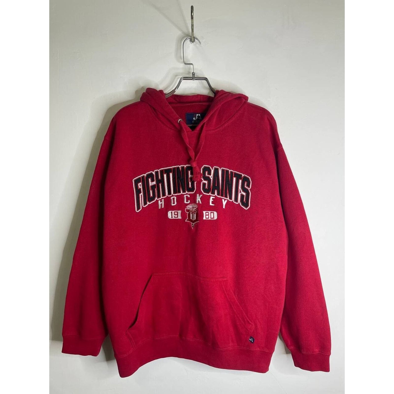 Vintage Vintage J America Fighting Saints Hockey Red Hoodie XL Size US XL / EU 56 / 4 - 1 Thumbnail