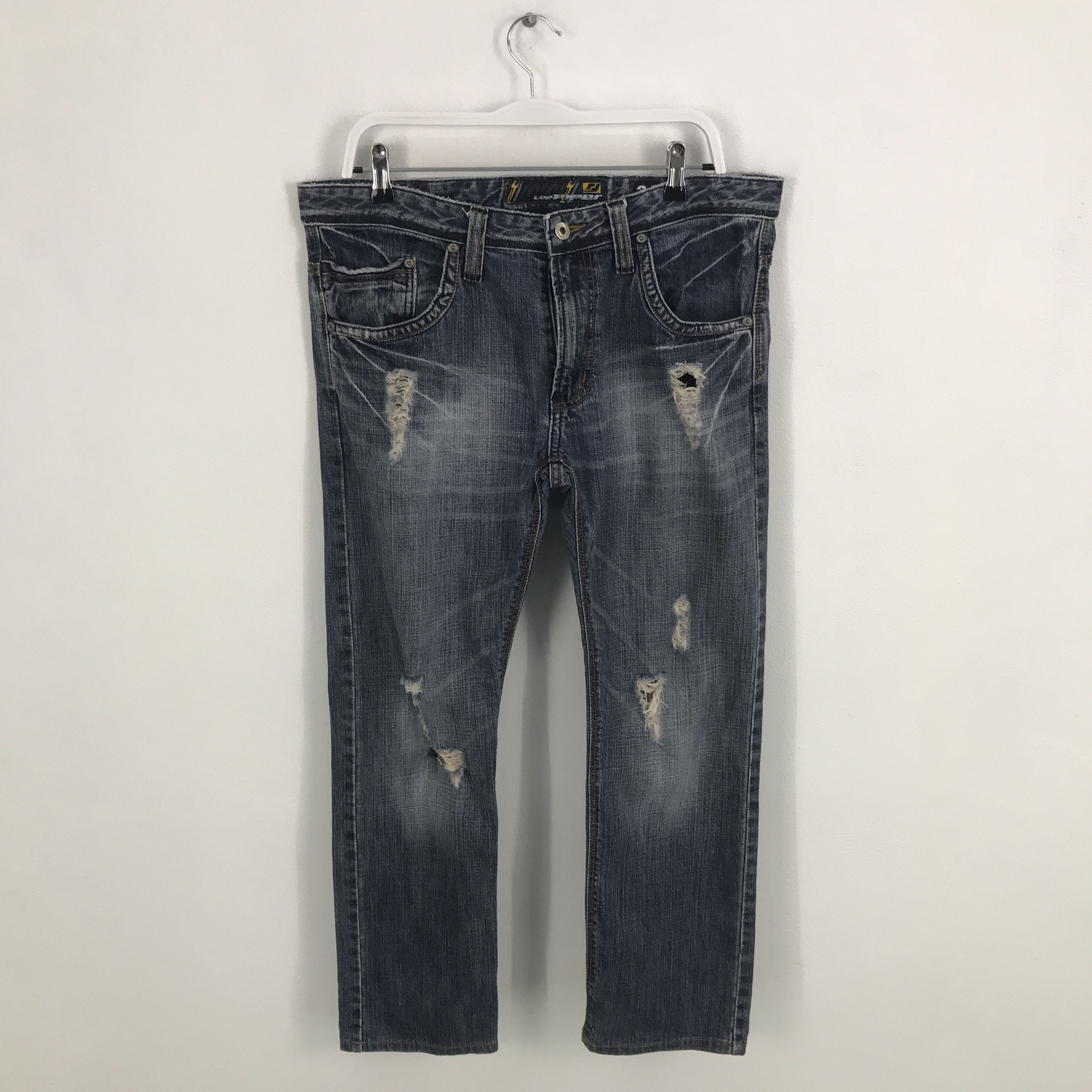 Lee Rare Lee piper distressed denim jeans pants Size US 34 / EU 50 - 1 Thumbnail