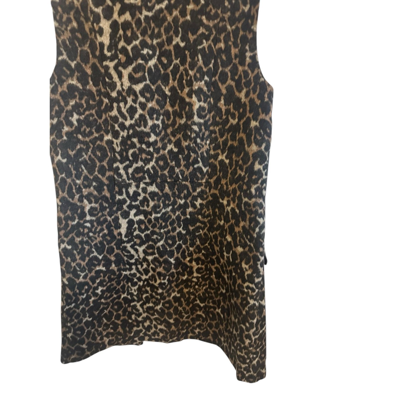 Other Dolce Cabo Brown Leopard Long Line Fleece Sleeveless Vest Size XS / US 0-2 / IT 36-38 - 8 Thumbnail