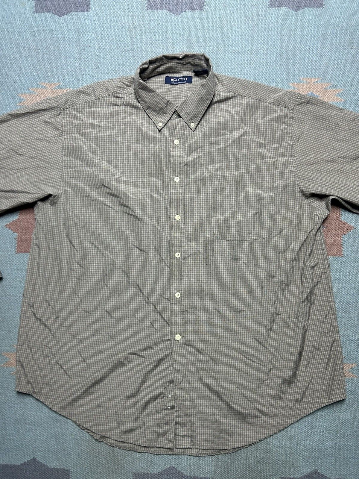 Vintage Puritan button shirt polyester cotton blend plaid check XL Size US XL / EU 56 / 4 - 2 Thumbnail