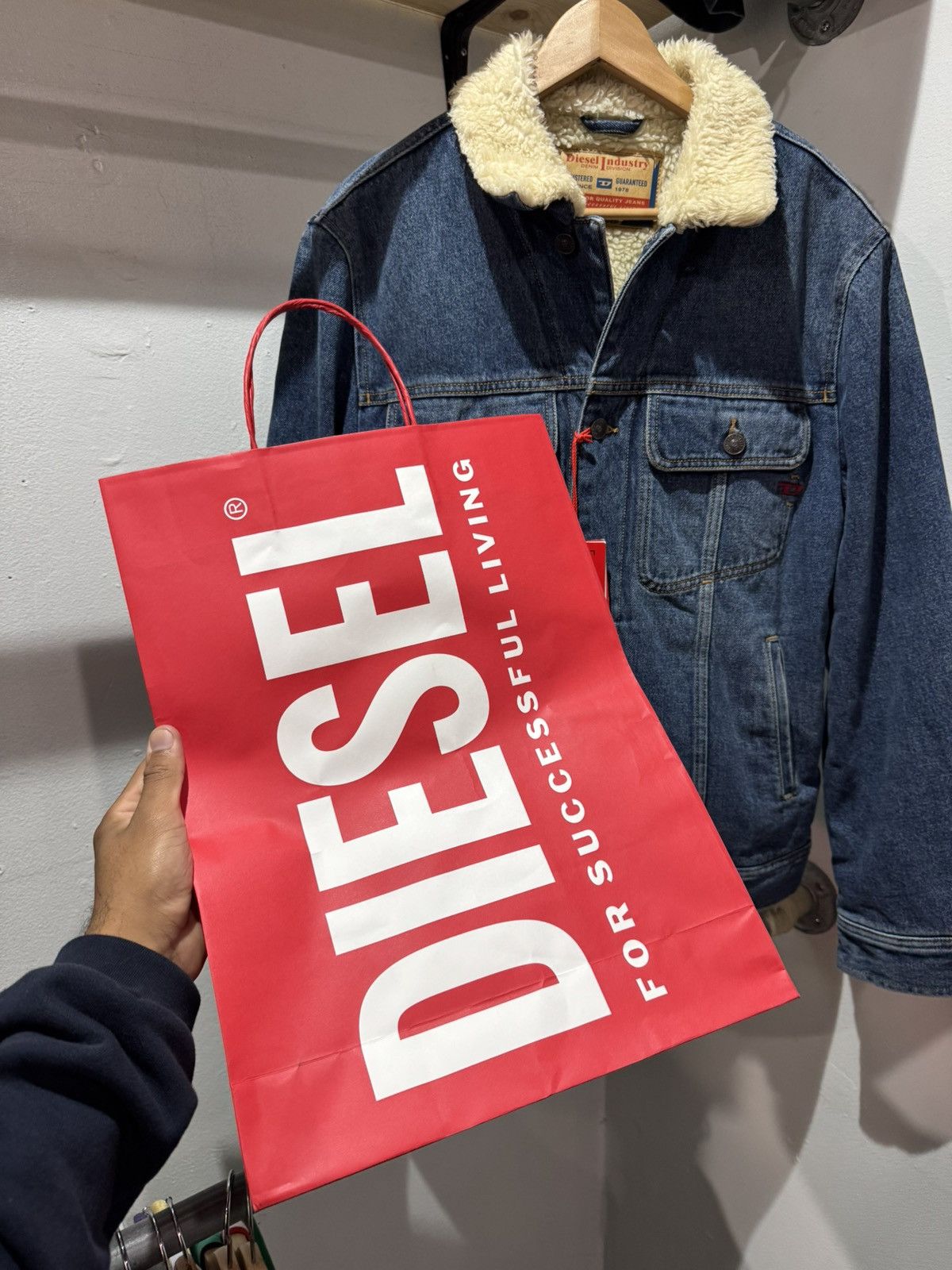 Diesel Diesel Sherpa Trucker Jacket Sz S Size US S / EU 44-46 / 1 - 8 Thumbnail