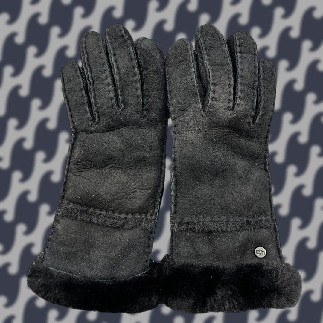 Ugg UGG Womens Gloves Small Suede Leather Shearing Sheepskin Size ONE SIZE - 1 Thumbnail