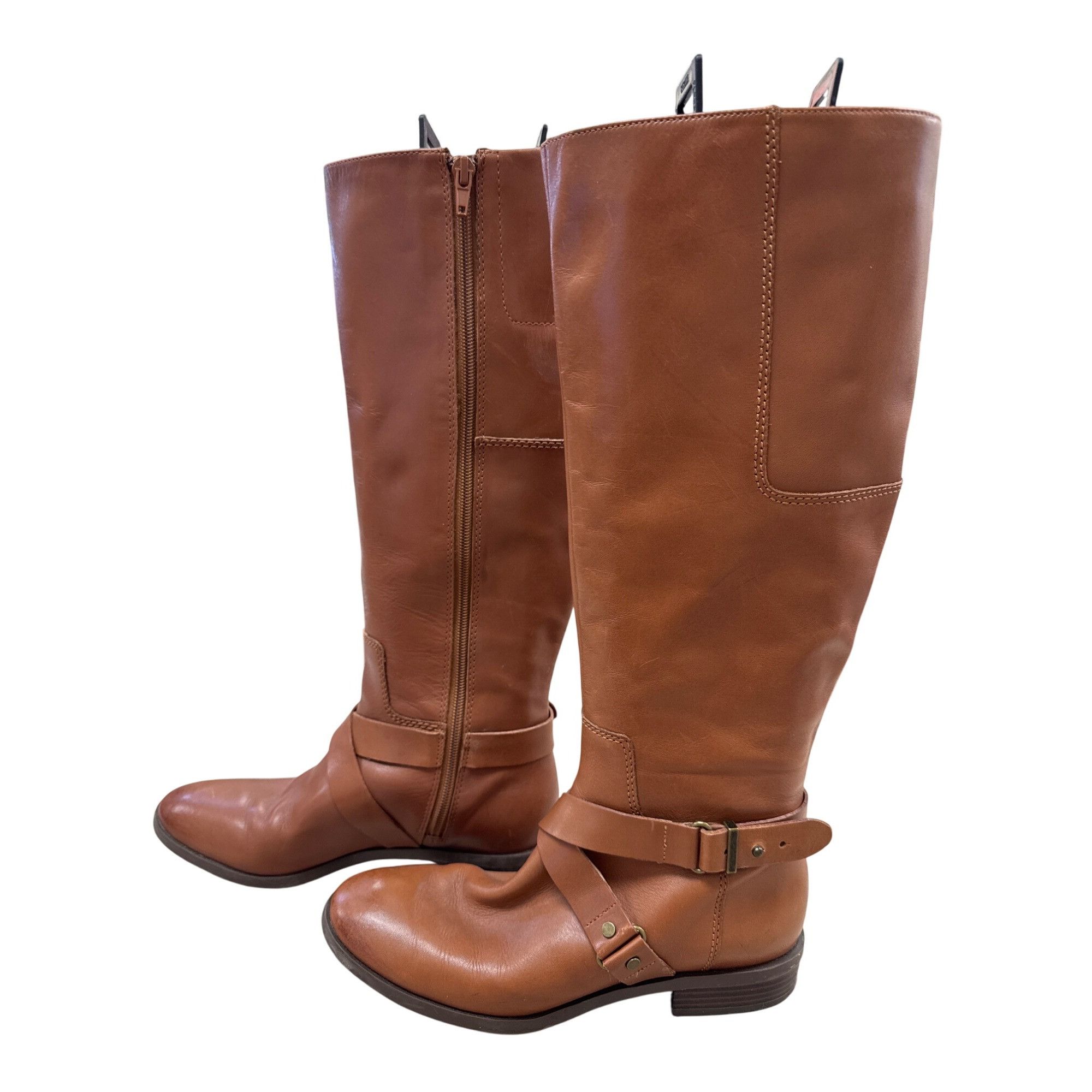 Nine West Nine West Womens Brown Knee-High Riding Leather Boots 6.5M S Size US 6.5 / IT 36.5 - 4 Thumbnail