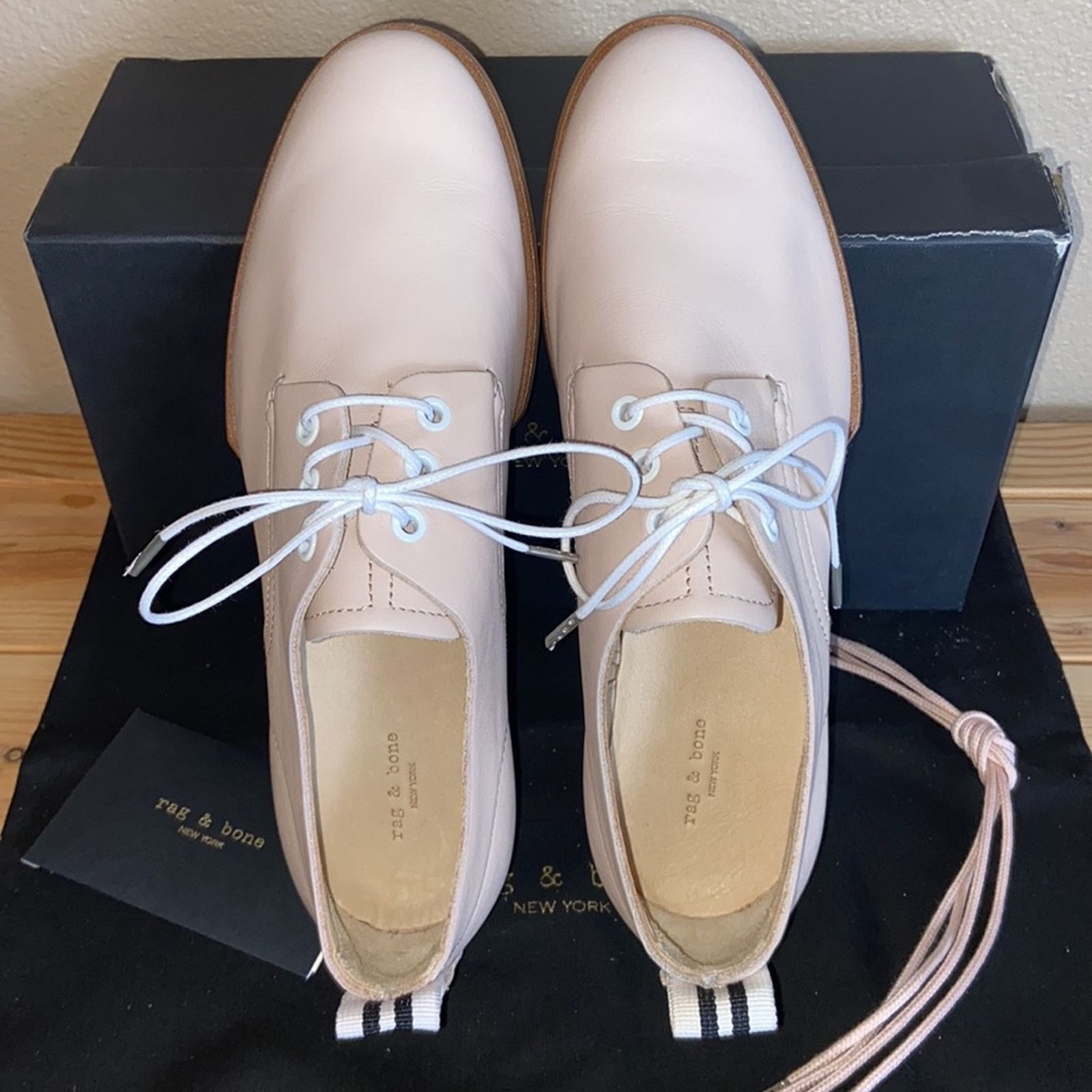 Rag & Bone NEW! rag & bone AUDREY 39.5 9.5 Pink Leather Loafer Oxford Size US 9.5 / IT 39.5 - 3 Thumbnail
