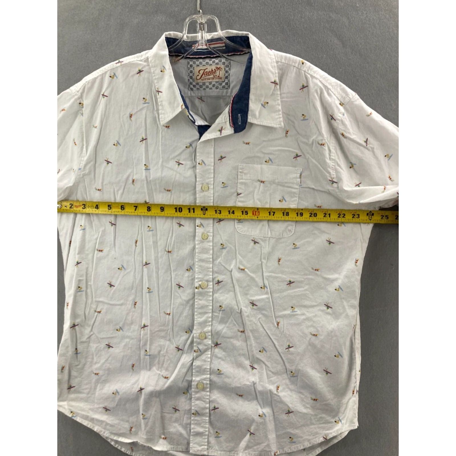 Vintage JACHS New York Shirt Mens XL Button Up Casual Surfer Print Short Sleeve Size US XL / EU 56 / 4 - 2 Thumbnail