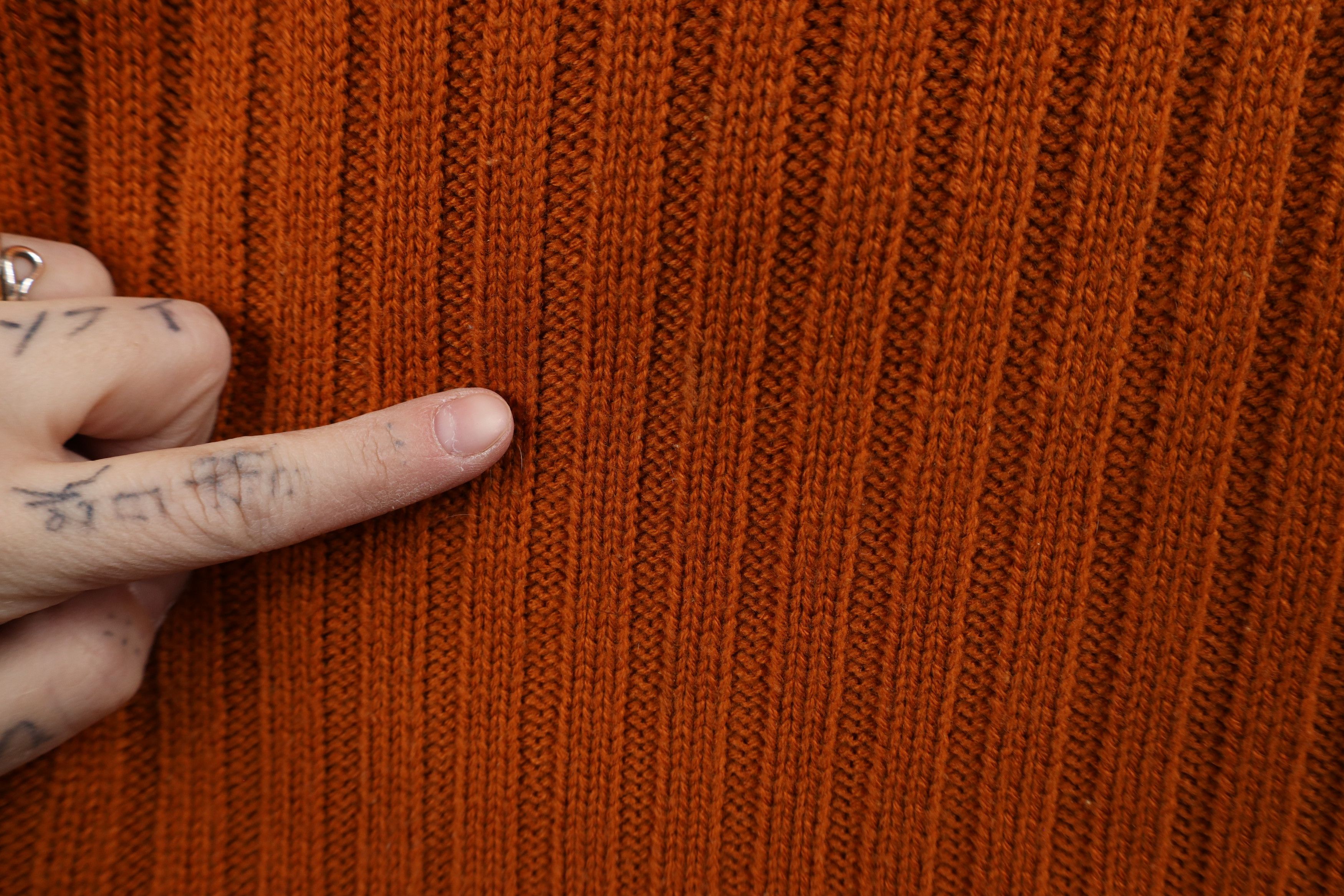 Vintage Vintage 90s Streetwear Ribbed Knit Crewneck Sweater Orange Size US L / EU 52-54 / 3 - 5 Thumbnail