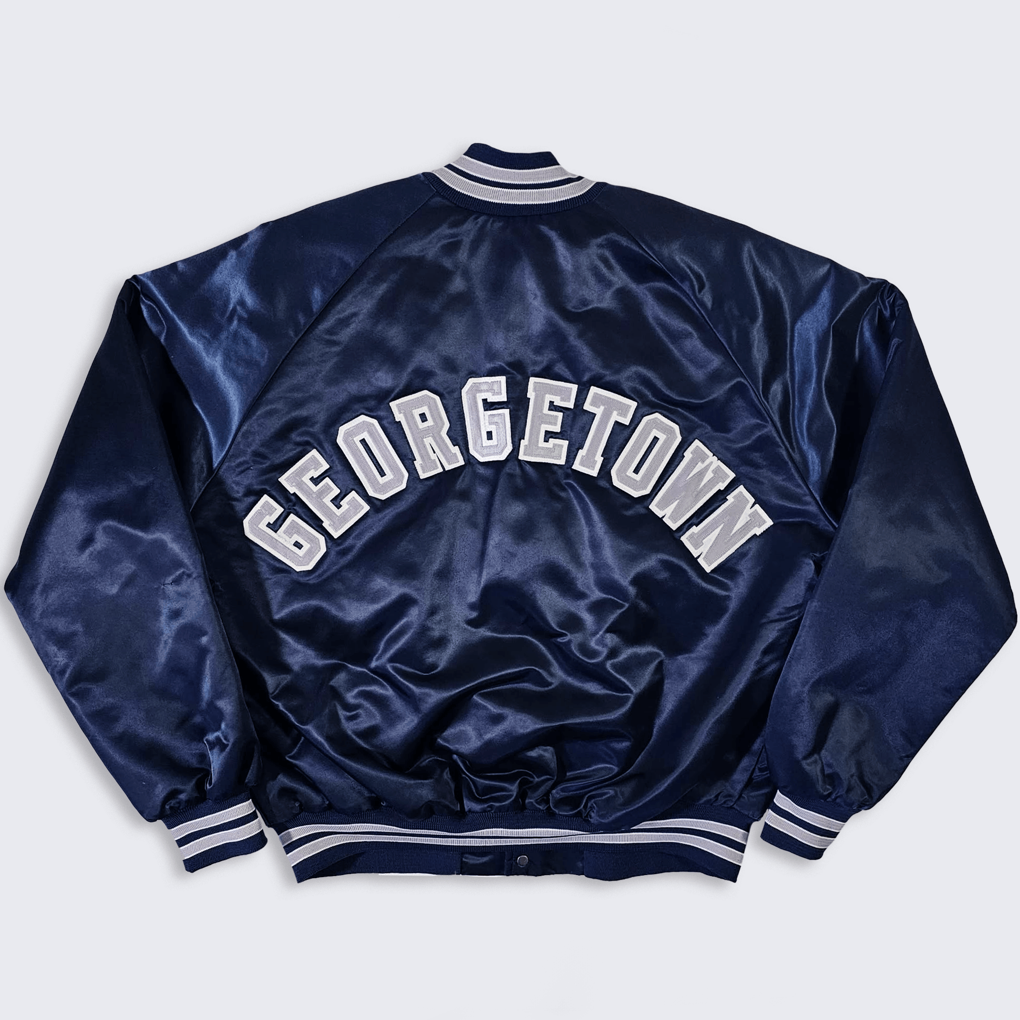 Chalk Line Georgetown Hoyas Vintage 90s Chalk Line Satin Bomber Jacket Size US XL / EU 56 / 4 - 1 Thumbnail