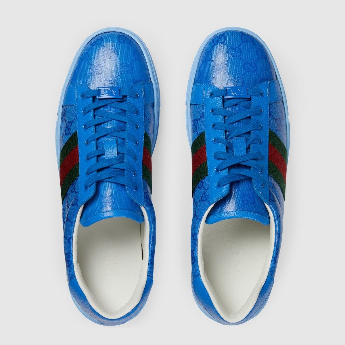 Gucci oc11z1025 Ace GG Crystal Canvas Sneakers in Blue Size US 5.5 / EU 38 - 5 Thumbnail